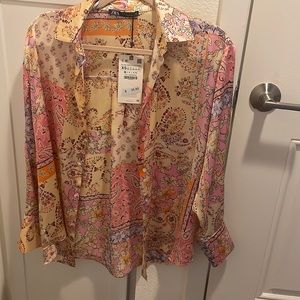 Zara Paisley Print Blouse